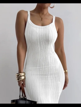 Elegant textured white Maxi Dress