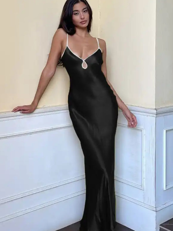 Long Elegant Satin Dress