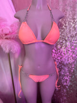 Bright and Orange Diamond Bikini Set