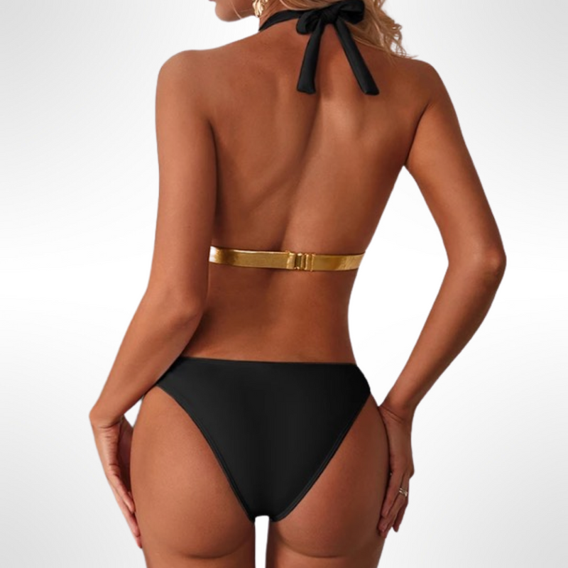 Cut out gold detail SwimSuit