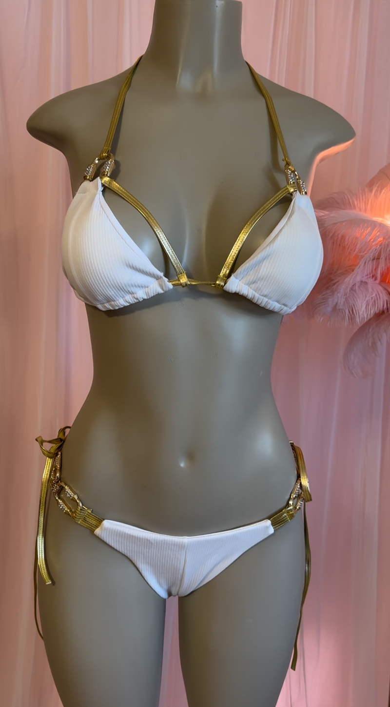 White Gold Detailed Bikini